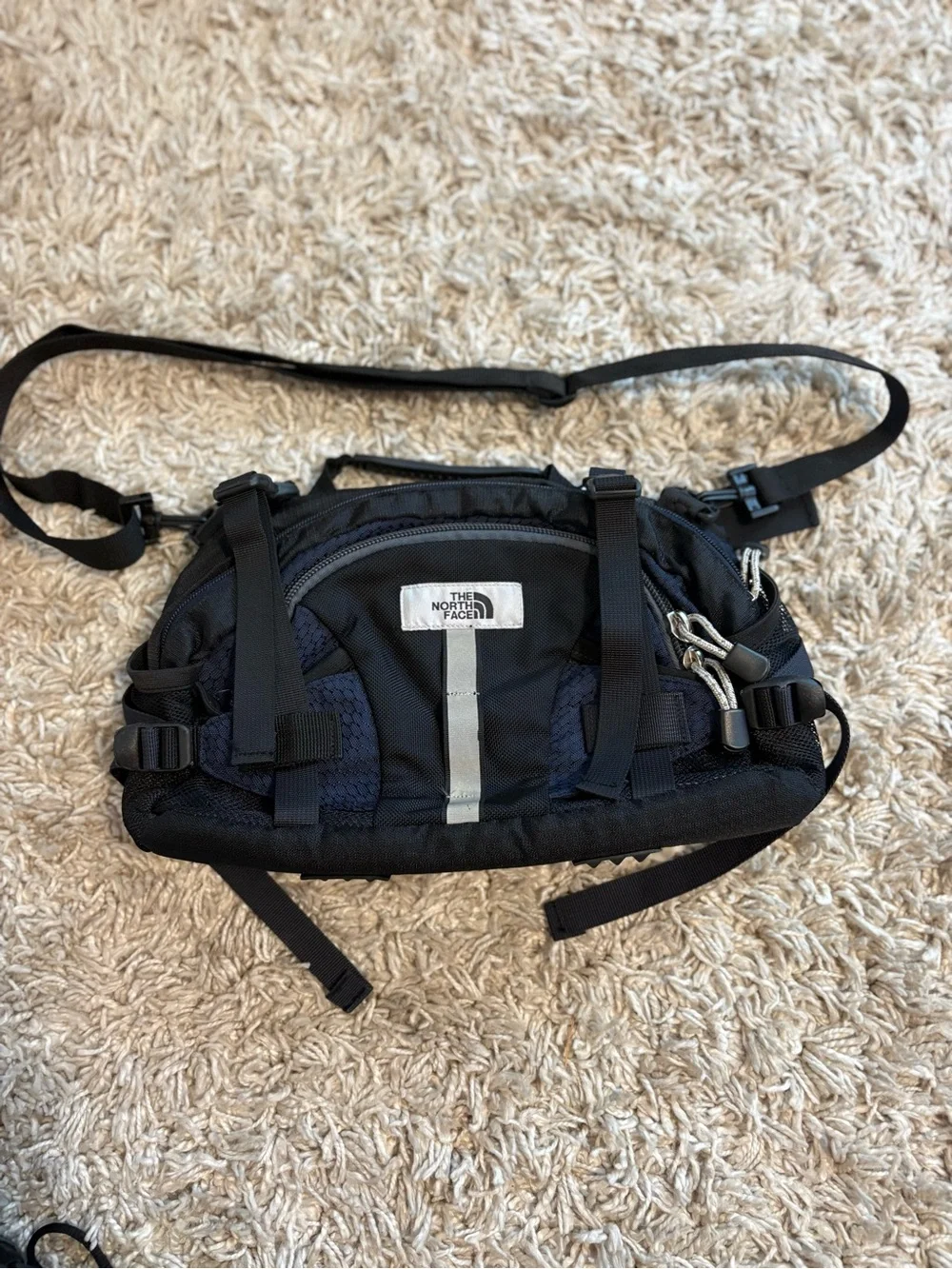 Vintage 90s The North Face Lumbar Pack - Black/navy Blue - EXCELLENT Condition